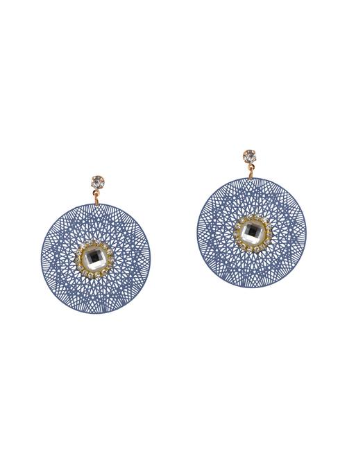 blue metal drop earring - 14715452 - Very Small Image - 1