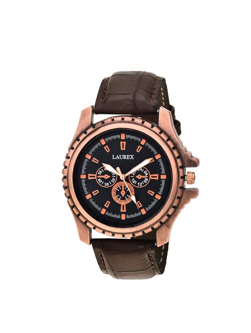 laurex analog round casual wear watches for men lx-115 - 14715865 - Very Small Image - 1