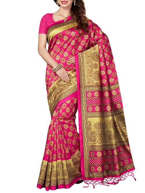 pink art silk bhagalpuri saree with blouse - 14717114 - Very Small Image - 1