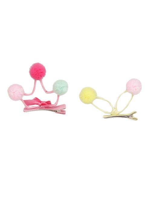 combo of 2 multi colored fabric hair clips - 14717265 - Very Small Image - 1