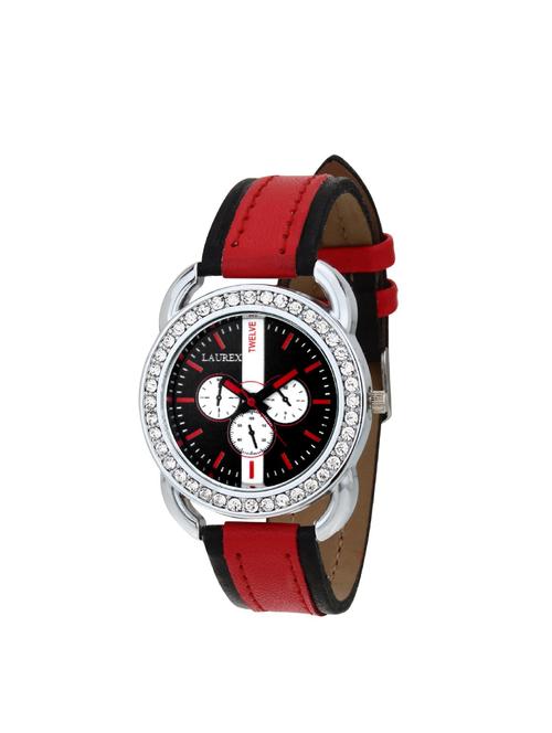 ridiqa analog wrist watch black dial red strap woman and girls watch - 14717371 - Very Small Image - 1