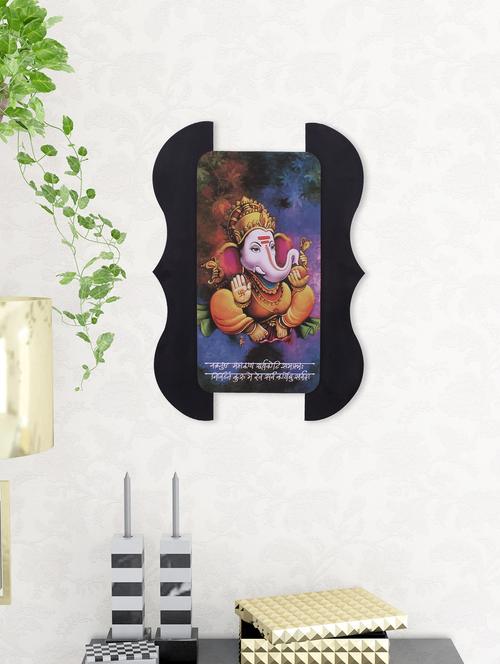 digital print ganesha on wooden frame wall art - 14717564 - Very Small Image - 1