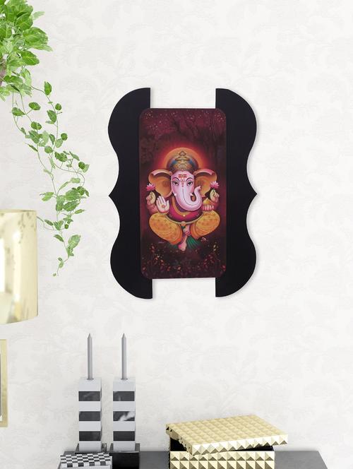 digital print ganesha on wooden frame wall art - 14717565 - Very Small Image - 1