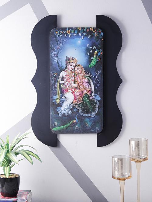 digital print radha krishna on wooden frame wall art - 14717568 - Very Small Image - 1