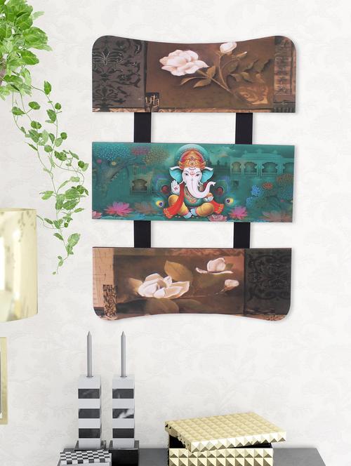 digital print ganesha on wooden frame wall art - 14717586 - Very Small Image - 1