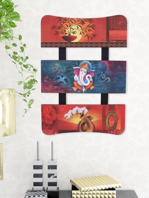 digital print ganesha on wooden frame wall art - 14717587 - Very Small Image - 1