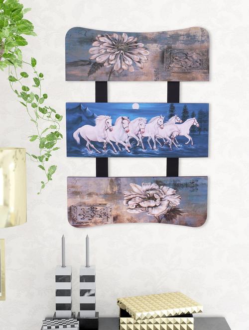 digital print white horses on wooden frame wall art - 14717608 - Very Small Image - 1