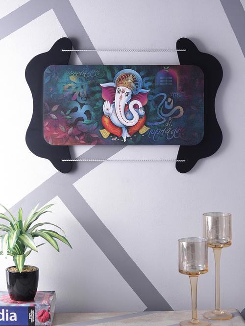 digital print ganesha on wooden frame wall art - 14717610 - Very Small Image - 1