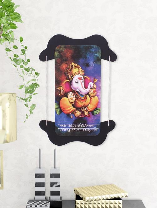 digital print ganesha on wooden frame wall art - 14717612 - Very Small Image - 1