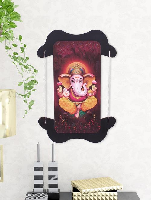 digital print ganesha on wooden frame wall art - 14717613 - Very Small Image - 1