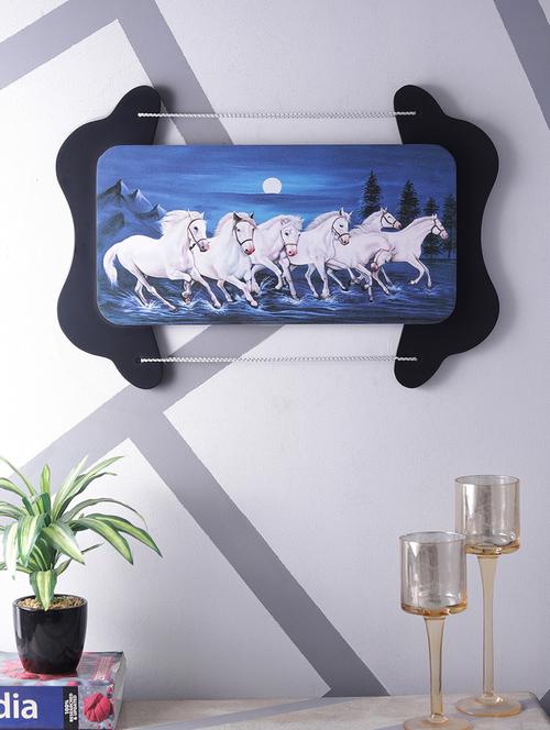 digital print white horses on wooden frame wall art - 14717633 - Very Small Image - 1