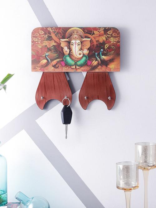 digital print ganesha on wooden frame key holder - 14717637 - Very Small Image - 1