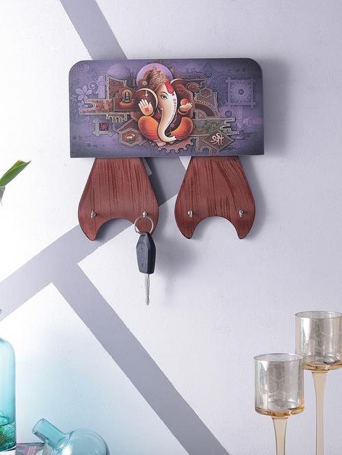 digital print ganesha on wooden frame key holder - 14717638 - Very Small Image - 1