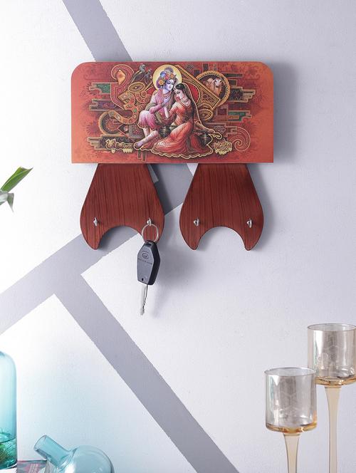 digital print radha krishna on wooden frame key holder - 14717640 - Very Small Image - 1