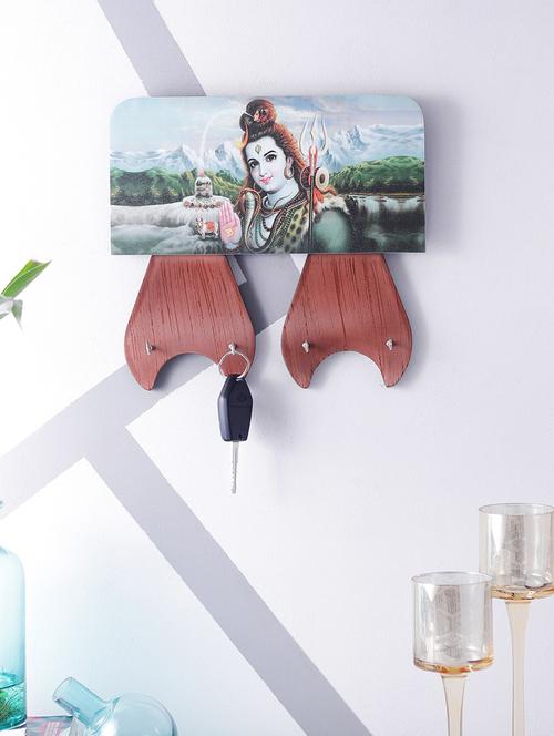digital print shiva on wooden frame key holder - 14717648 - Very Small Image - 1