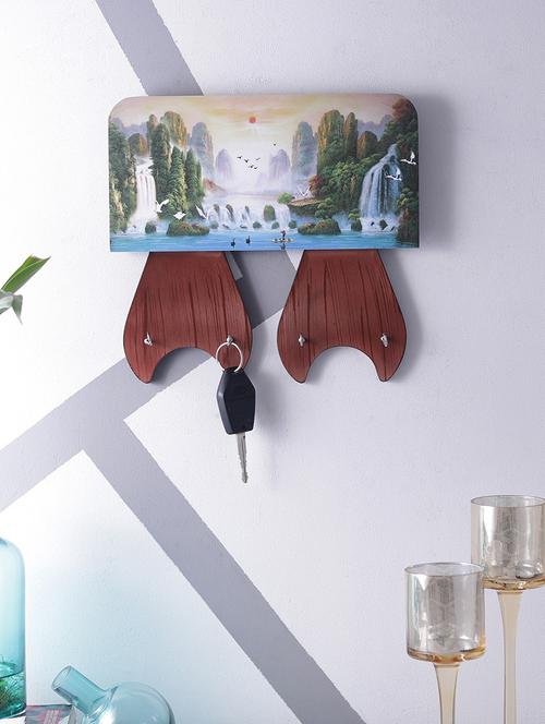 digital print waterfall on wooden frame key holder - 14717657 - Very Small Image - 1