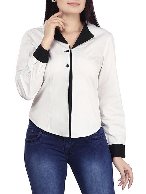 white solid shirt - 14718048 - Very Small Image - 1