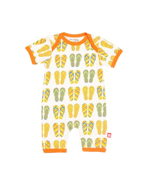 orange cotton romper - 14718069 - Very Small Image - 1