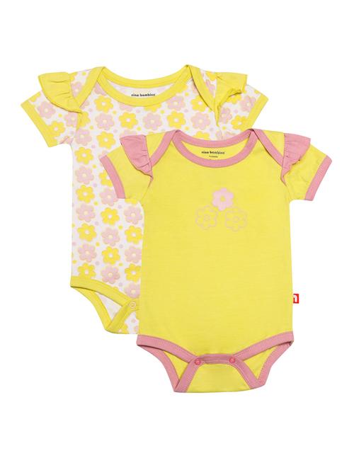 kids set of 2 yellow cotton onesies - 14718093 - Very Small Image - 1