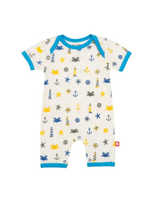 blue cotton romper - 14718168 - Very Small Image - 1