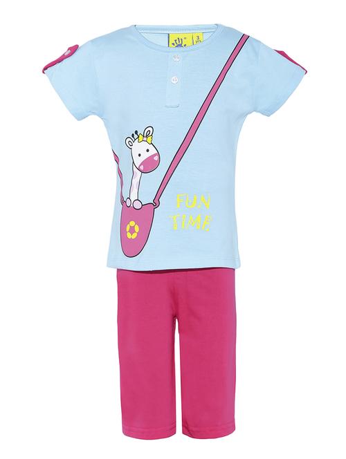 light blue cotton capri set - 14719654 - Very Small Image - 1