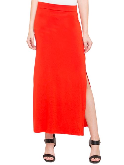 red side slit skirt - 14719757 - Very Small Image - 1