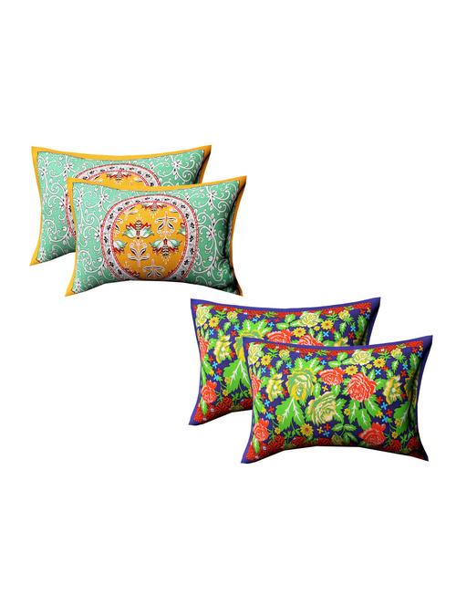 cotton multicolored pillow covers 2 sets (4 pieces)-27"x17" - 14719830 - Very Small Image - 1