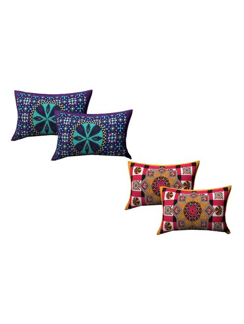 kariba cotton multicolor pillow covers 2 sets (4 pieces)-27"x17" - 14719832 - Very Small Image - 1