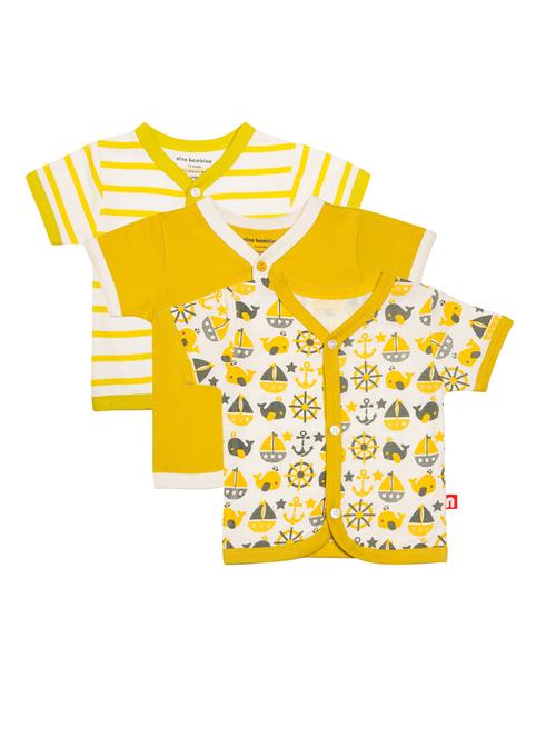 set of 3 yellow cotton t-shirt - 14720042 - Very Small Image - 1