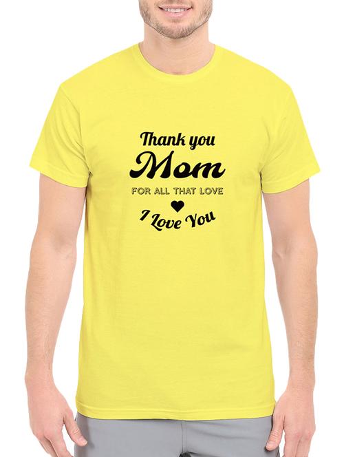 yellow cotton chest print tshirt - 14720312 - Very Small Image - 1