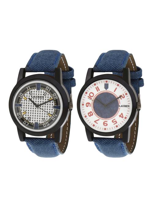 laurex analog round casual wear watches for men combo-lx-001-lx-010 - 14724677 - Very Small Image - 1
