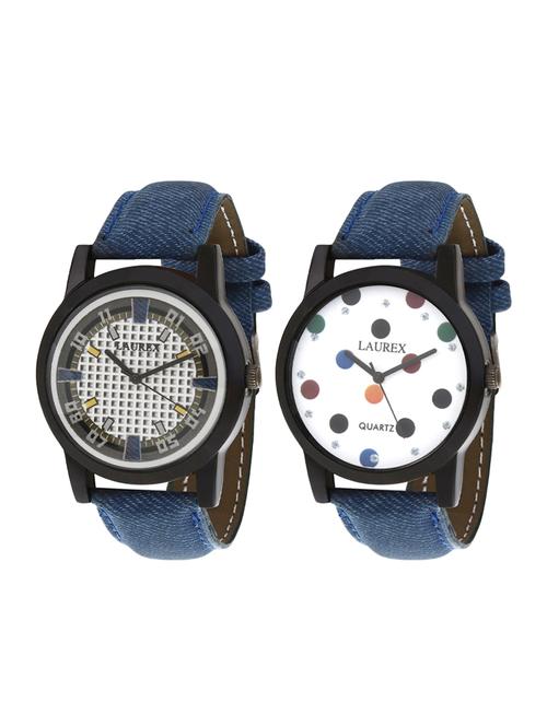 laurex analog round casual wear watches for men combo-lx-001-lx-019 - 14724686 - Very Small Image - 1