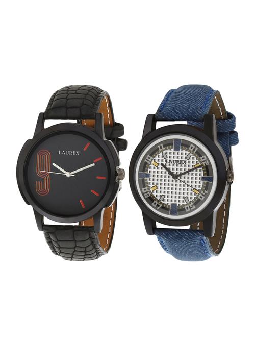 laurex analog round casual wear watches for men combo-lx-001-lx-025 - 14724692 - Very Small Image - 1