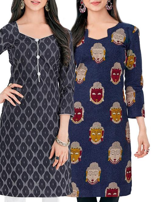 multicolored cotton combos unstitched kurta - 14727119 - Very Small Image - 1