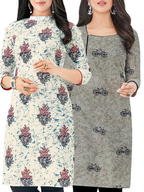 multicolored cotton combos unstitched kurta - 14727268 - Very Small Image - 1