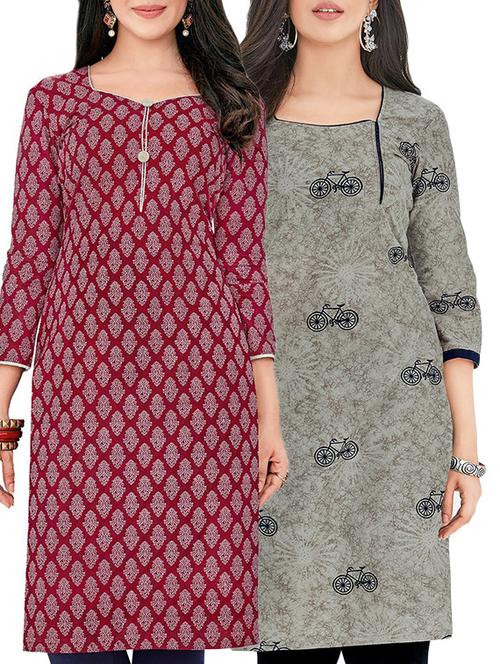 multicolored cotton combos unstitched kurta - 14727290 - Very Small Image - 1