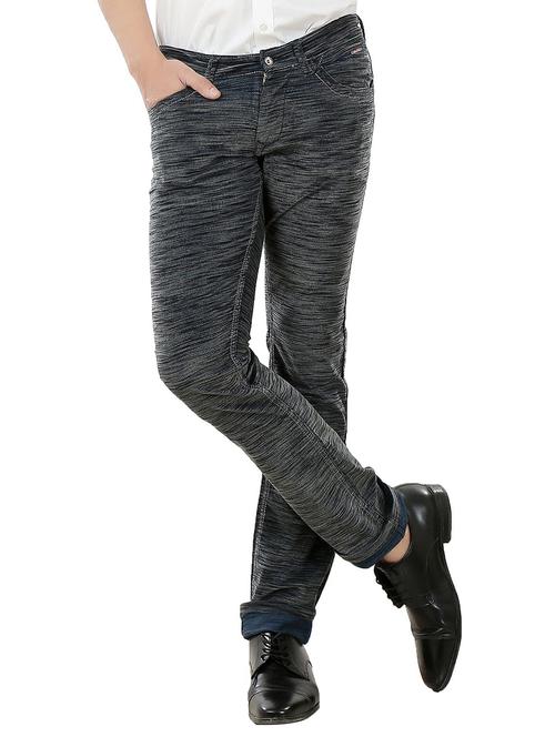blue cotton flat front casual trousers - 14727526 - Very Small Image - 1
