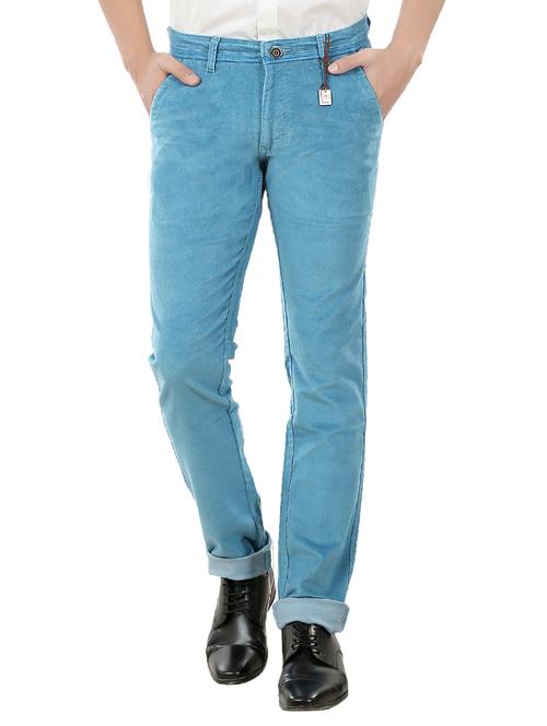 blue cotton chinos casual trousers - 14727544 - Very Small Image - 1