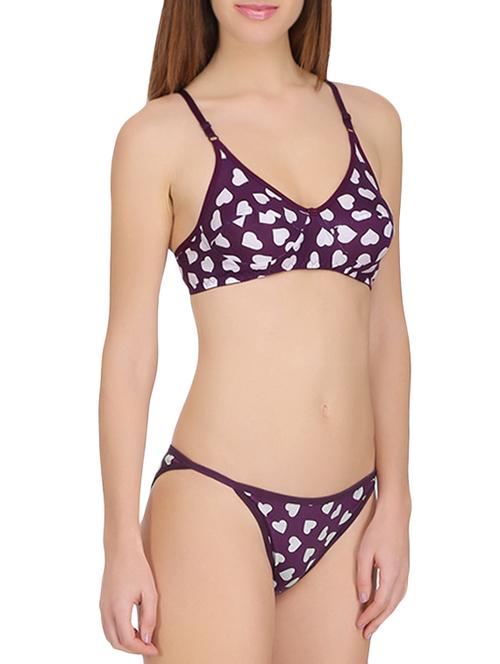 purple hosery bra and panty set - 14727655 - Very Small Image - 1