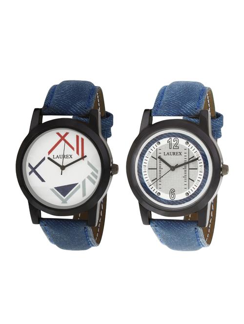 laurex analog round casual wear watches for men combo-lx-002-lx-006 - 14728238 - Very Small Image - 1