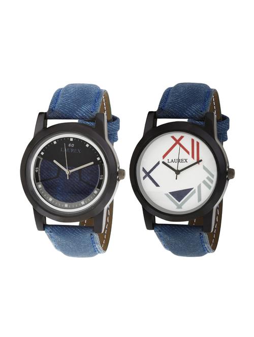 laurex analog round casual wear watches for men combo-lx-002-lx-008 - 14728240 - Very Small Image - 1