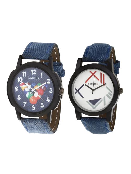 laurex analog round casual wear watches for men combo-lx-002-lx-016 - 14728248 - Very Small Image - 1