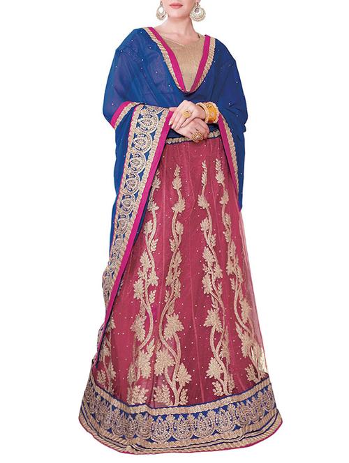 orange net flared lehenga - 14729620 - Very Small Image - 1