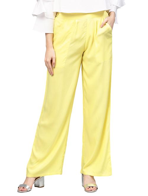yellow solid palazzo - 14733554 - Very Small Image - 1