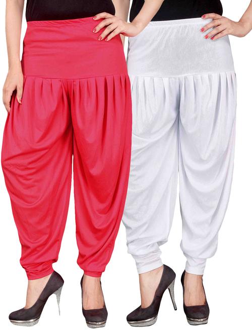 set of 2 multicolour lycra dhoti salwar combo - 14734716 - Very Small Image - 1