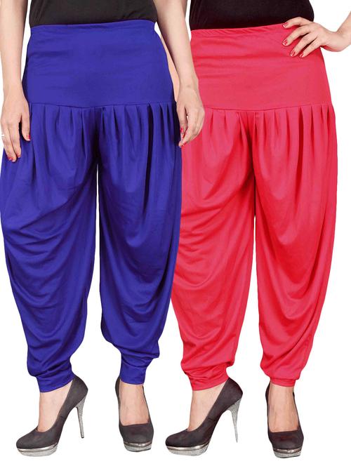 set of 2 multicolour lycra dhoti salwar combo - 14734731 - Very Small Image - 1