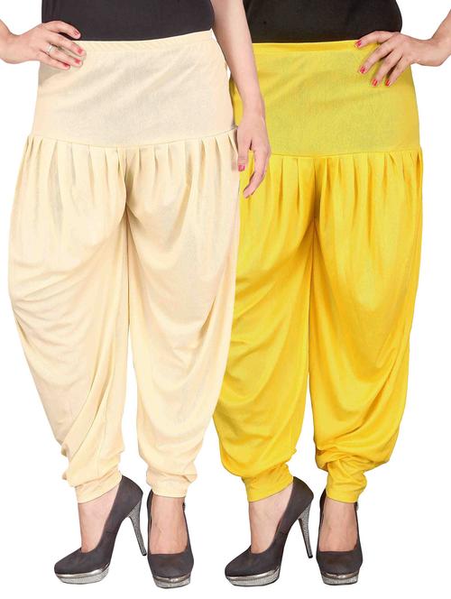 set of 2 multicolour lycra dhoti salwar combo - 14734745 - Very Small Image - 1