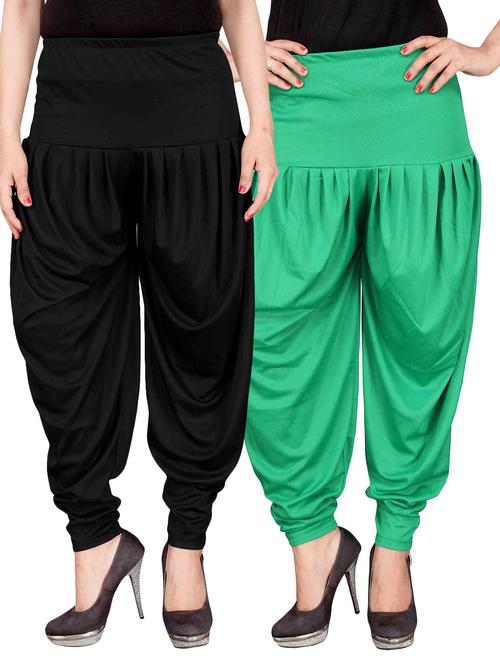 set of 2 multicolour lycra dhoti salwar combo - 14734752 - Very Small Image - 1
