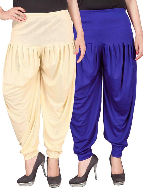 set of 2 multicolour lycra dhoti salwar combo - 14734769 - Very Small Image - 1