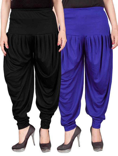 set of 2 multicolour lycra dhoti salwar combo - 14734772 - Very Small Image - 1